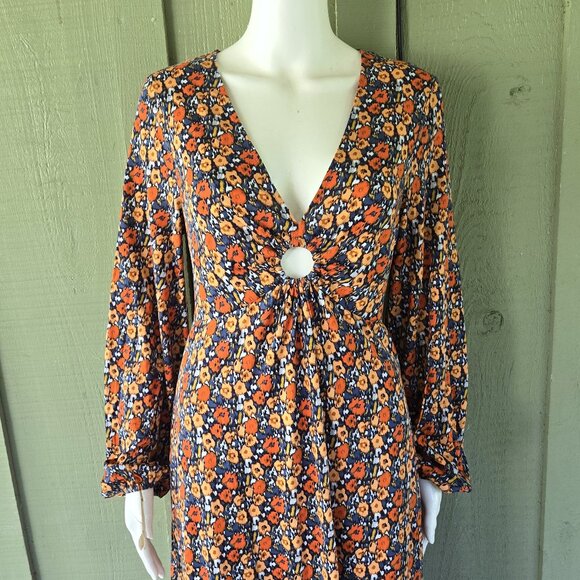 NWT BODEN Floral Peep Hole Jersey Midi Dress Size US 8 UK 12 - Picture 6 of 8